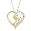 Thumbnail Image 0 of Diamond Accent "MOM" Loop Heart Pendant in 10K Gold