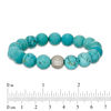 Thumbnail Image 1 of 10mm Blue Howlite Bead and Cubic Zirconia Ball Stretch Bracelet in Sterling Silver - 6"