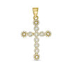 Thumbnail Image 0 of Cubic Zirconia Frame Cross Necklace Charm in 10K Solid Gold