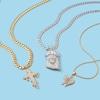 Thumbnail Image 2 of Cubic Zirconia Crown Accent Cross with Angel Wings Necklace Charm in 10K Gold