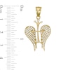 Thumbnail Image 3 of Cubic Zirconia Crown Accent Cross with Angel Wings Necklace Charm in 10K Gold