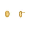 Thumbnail Image 1 of Diamond-Cut Oval Virgin Mary Stud Earrings in 10K Gold