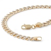 Thumbnail Image 5 of 10K Semi-Solid Gold Diamond-Cut Cuban Curb Two-Tone Chain Bracelet - 8.5&quot;