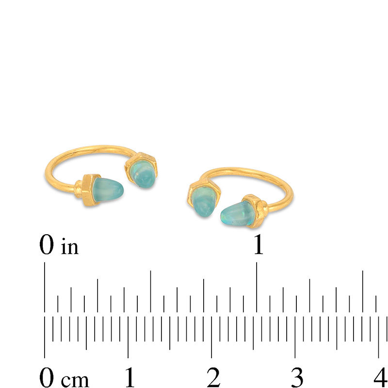 Main Image 2 of 016 Gauge Simulated Light Blue Dome Spiked Horseshoe Pair in Stainless Steel with Yellow IP