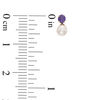 Thumbnail Image 1 of Child's 4mm Freshwater Cultured Pearl and Purple Cubic Zirconia Drop Earrings in 14K Gold