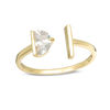 Thumbnail Image 0 of Half-Moon Cubic Zirconia and Bar Wrap Ring in 10K Gold - Size 7