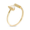 Thumbnail Image 1 of Half-Moon Cubic Zirconia and Bar Wrap Ring in 10K Gold - Size 7