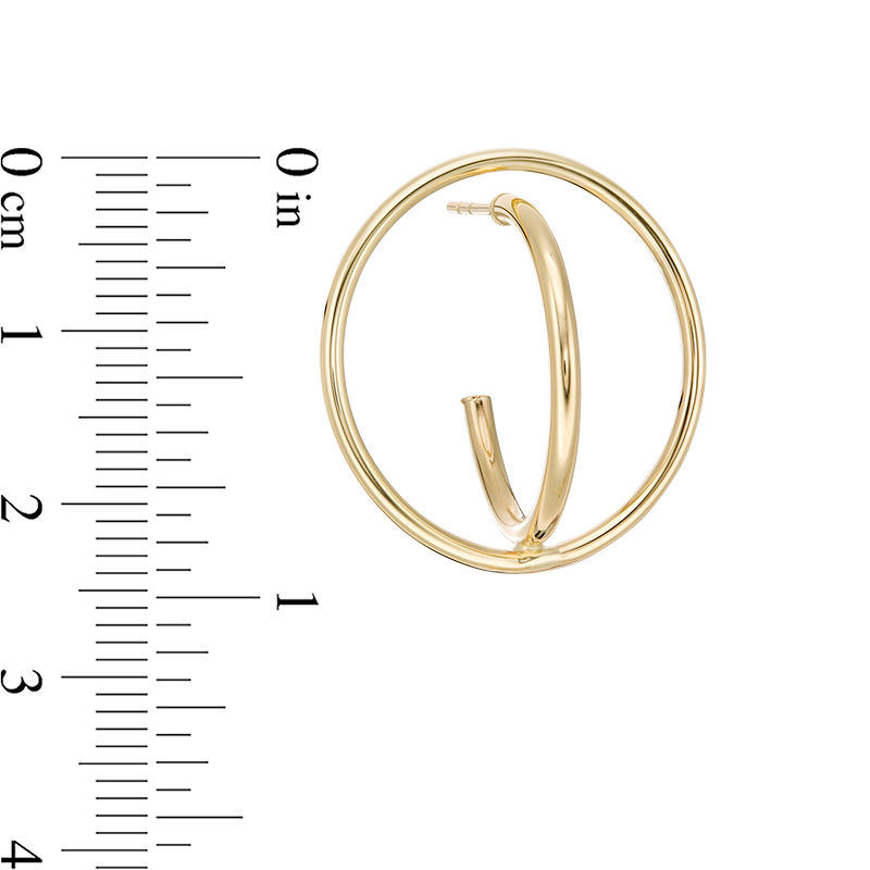 Orbit Huggie Hoop Earrings in 10K Gold