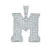 Thumbnail Image 1 of Cubic Zirconia Pavé &quot;M&quot; Initial Necklace Charm in Sterling Silver