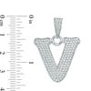 Thumbnail Image 1 of Cubic Zirconia "V" Initial Charm Pendant in Sterling Silver