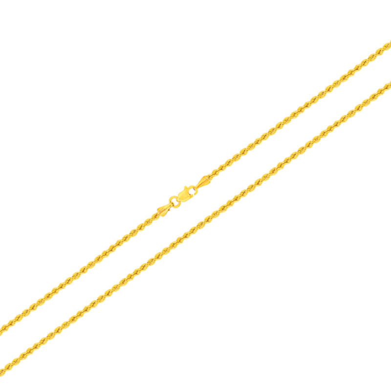 Main Image 1 of 016 Gauge Hollow Rope Chain Necklace in 14K Gold - 18&quot;