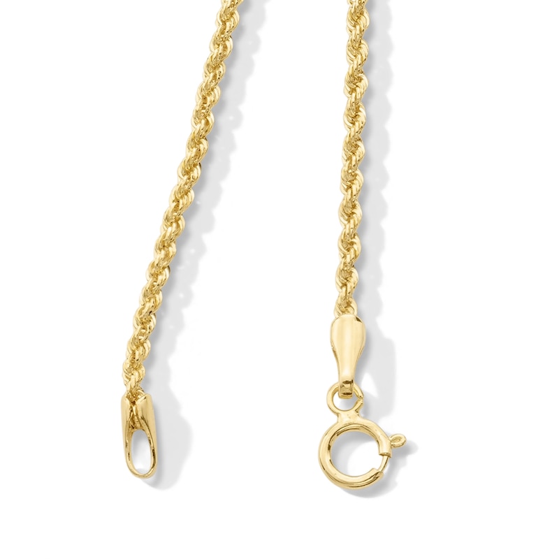 Main Image 5 of 14K Hollow Gold Rope Chain - 20&quot;