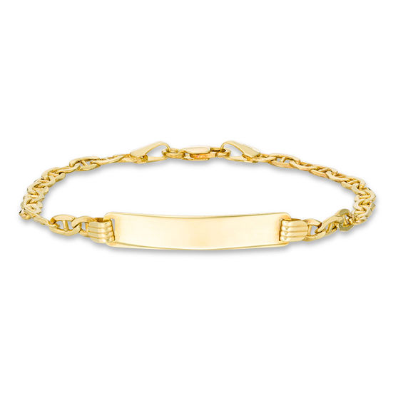 Child's 080 Gauge Mariner Chain ID Bracelet in 14K Hollow Gold - 6"
