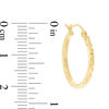 Thumbnail Image 2 of 20mm Diamond-Cut Square Tube Hoop Earrings in 14K Gold