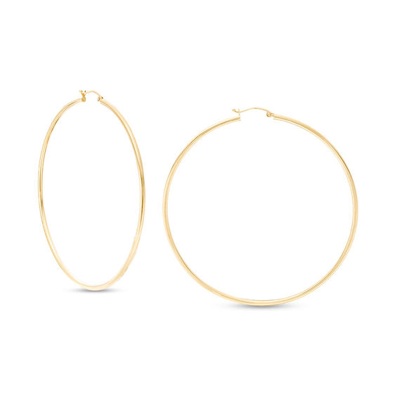 14k gold hoop earrings 60mm