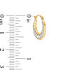 Thumbnail Image 2 of Child's 13mm Puffed Spike Hoop Earrings in 10K Two-Tone Gold