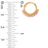 Thumbnail Image 2 of 016 Gauge Pink Cubic Zirconia Beaded Cartilage Hoop in Stainless Steel with Yellow IP