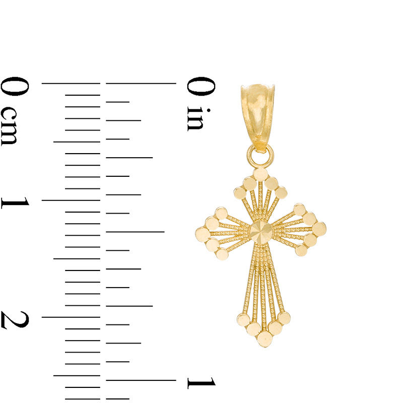 Child's Diamond-Cut Cross Necklace Charm in 10K Gold