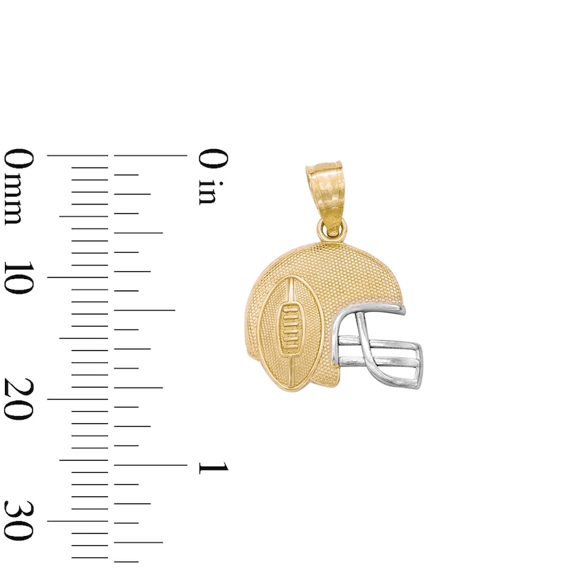 Main Image 4 of Child's Football and Helmet Necklace Charm in 10K Two-Tone Gold