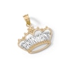 Thumbnail Image 3 of &quot;PRINCESS&quot; Beaded Crown with Star Accent Two-Tone Necklace Charm in 10K Solid Gold