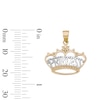 Thumbnail Image 4 of &quot;PRINCESS&quot; Beaded Crown with Star Accent Two-Tone Necklace Charm in 10K Solid Gold