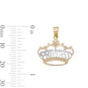 Thumbnail Image 4 of &quot;PRINCESS&quot; Beaded Crown with Star Accent Two-Tone Necklace Charm in 10K Solid Gold