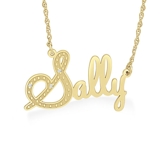 Diamond Accent Script Name Necklace (1 Line)