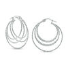 Thumbnail Image 0 of Diamond-Cut Layered Hoop Earrings in Sterling Silver