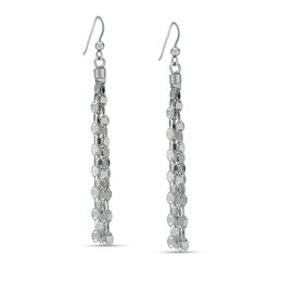 Mirror Chain Tassel Drop Earrings in Sterling Silver
