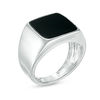 Thumbnail Image 1 of 12.0mm Square-Cut Onyx Signet Ring in Sterling Silver - Size 10