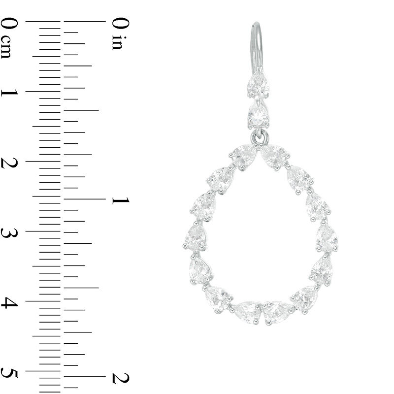 Pear-Shaped Cubic Zirconia Teardrop Earrings in Sterling Silver