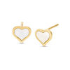 Thumbnail Image 0 of Heart-Shaped Mother-of-Pearl Stud Earrings in 10K Gold
