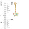 Thumbnail Image 2 of 014 Gauge Multi-Color Cubic Zirconia Crown Belly Button Ring in 10K Gold