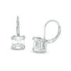 Thumbnail Image 0 of 7mm Fancy Square Cubic Zirconia Solitaire Drop Earrings in Sterling Silver