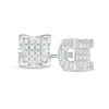 Thumbnail Image 0 of Cubic Zirconia Square Composite Stud Earrings in Solid Sterling Silver