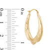 Thumbnail Image 1 of Multi-Finish Swirl Oval Hoop Earrings in 10K Gold