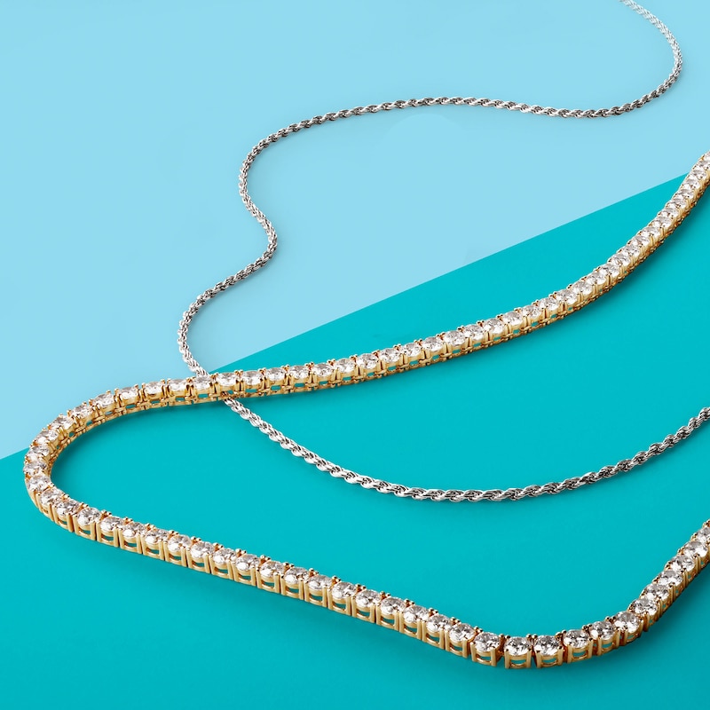 4mm Cubic Zirconia Tennis Necklace in 10K Gold - 22"