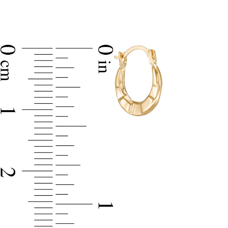 Main Image 2 of Child's Ribbed Hoop Earrings in 14K Gold