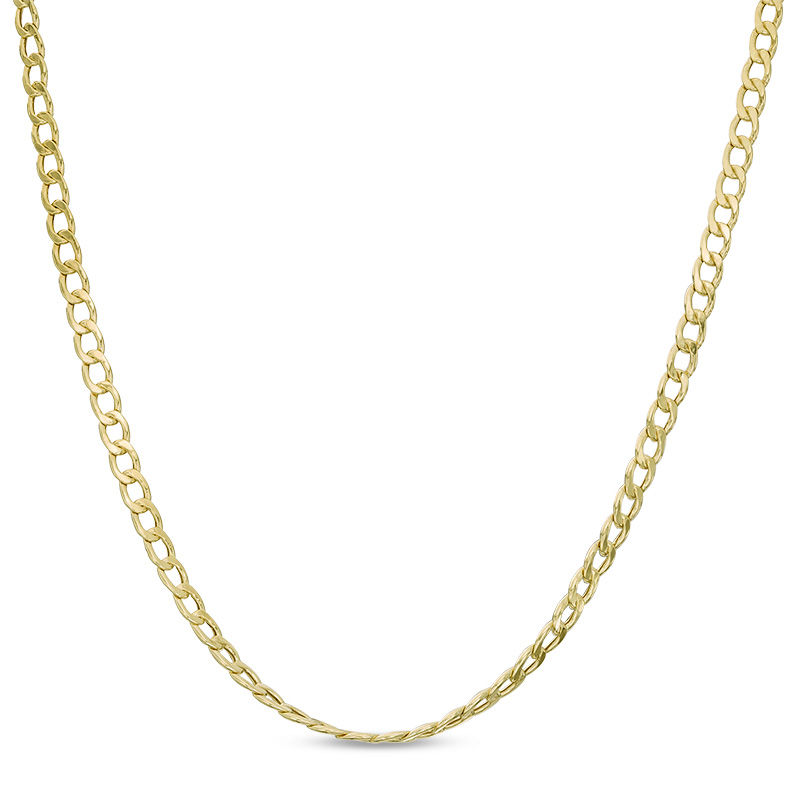 Made in Italy 080 Gauge Air Solid Curb Chain Necklace in 10K Hollow Gold - 30