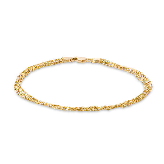 Five Strand Cable Chain Bracelet in 10K Gold - 7.5"