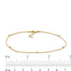 Thumbnail Image 1 of Diamond-Cut Bead Station Anklet in 10K Gold - 10"