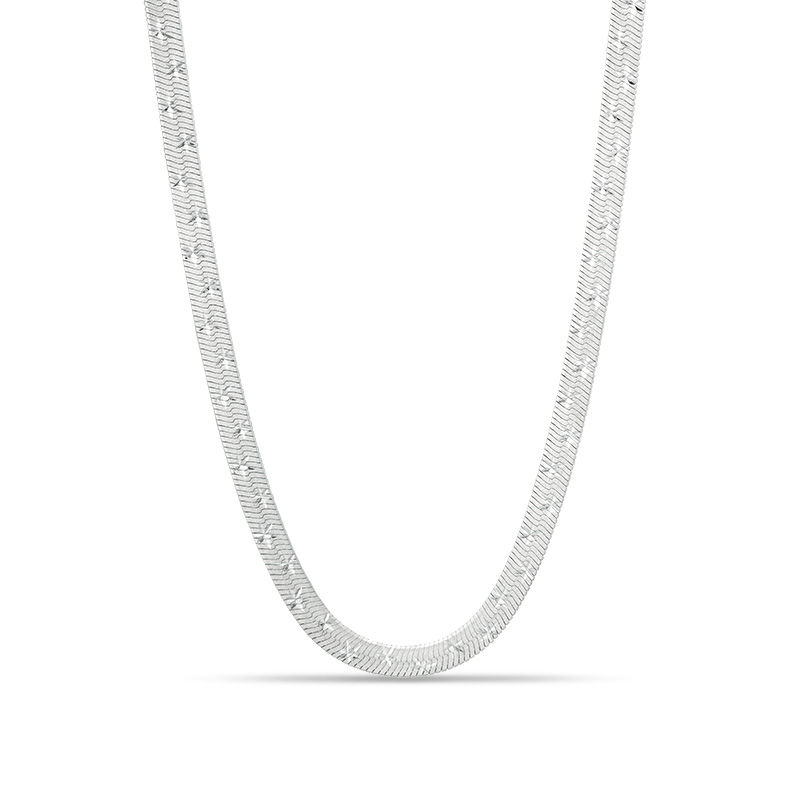 040 Gauge Herringbone Chain Necklace in Sterling Silver - 18"