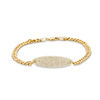 Thumbnail Image 1 of Cubic Zirconia Oval ID Bracelet in 10K Gold - 7.25&quot;