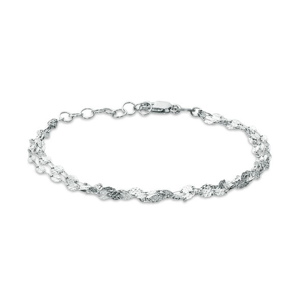 035 Gauge Multi-Strand Hammered Bracelet in Sterling Silver - 7.5"