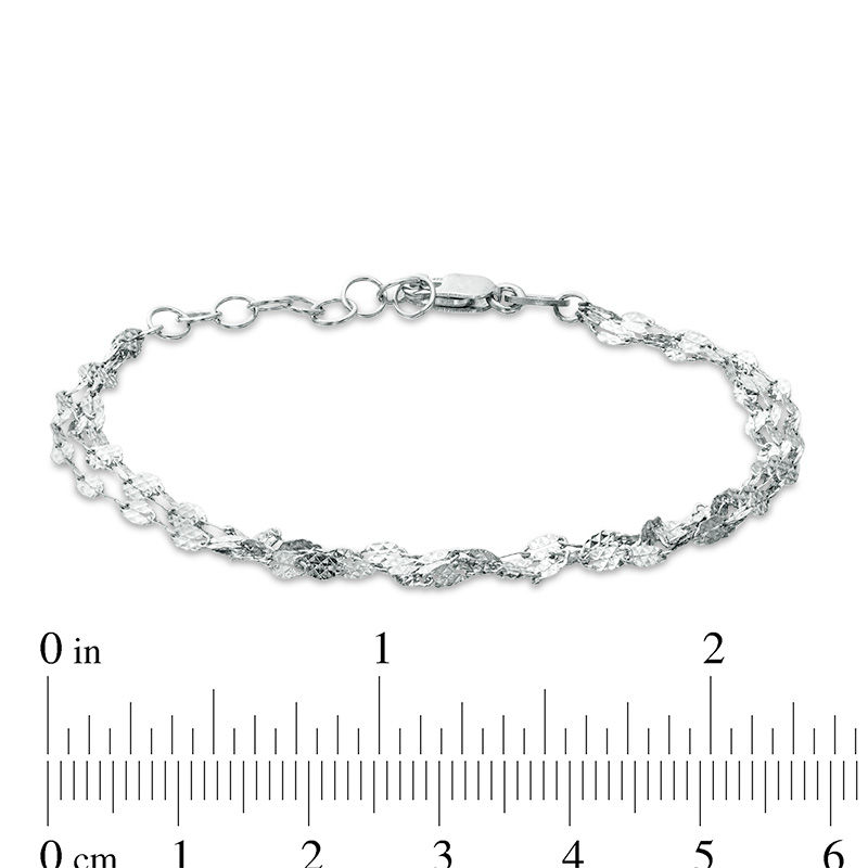 035 Gauge Multi-Strand Hammered Bracelet in Sterling Silver - 7.5