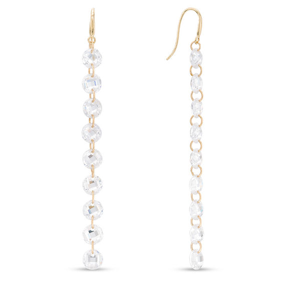 Banter 5mm Faceted Cubic Zirconia Linear Drop Earrings in 10K Gold