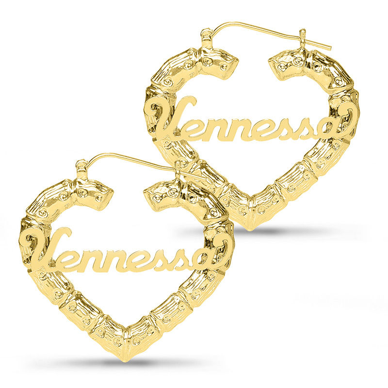 Welded Point Diamond Love Bamboo Custom Name Earrings Personalized 18K Gold  Plated Stainless Steel Jewelry Best Eid Women Gift - AliExpress