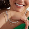 Thumbnail Image 3 of Sterling Silver CZ Curb Chain Bracelet - 7.5&quot;