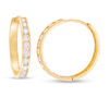 Thumbnail Image 1 of Cubic Zirconia Channel-Set Hoop Earrings in 10K Solid Gold