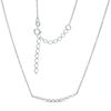 Cubic Zirconia Beaded Curved Bar Necklace in Sterling Silver - 19"